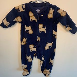 Dark blue lion onesie 0-3 months